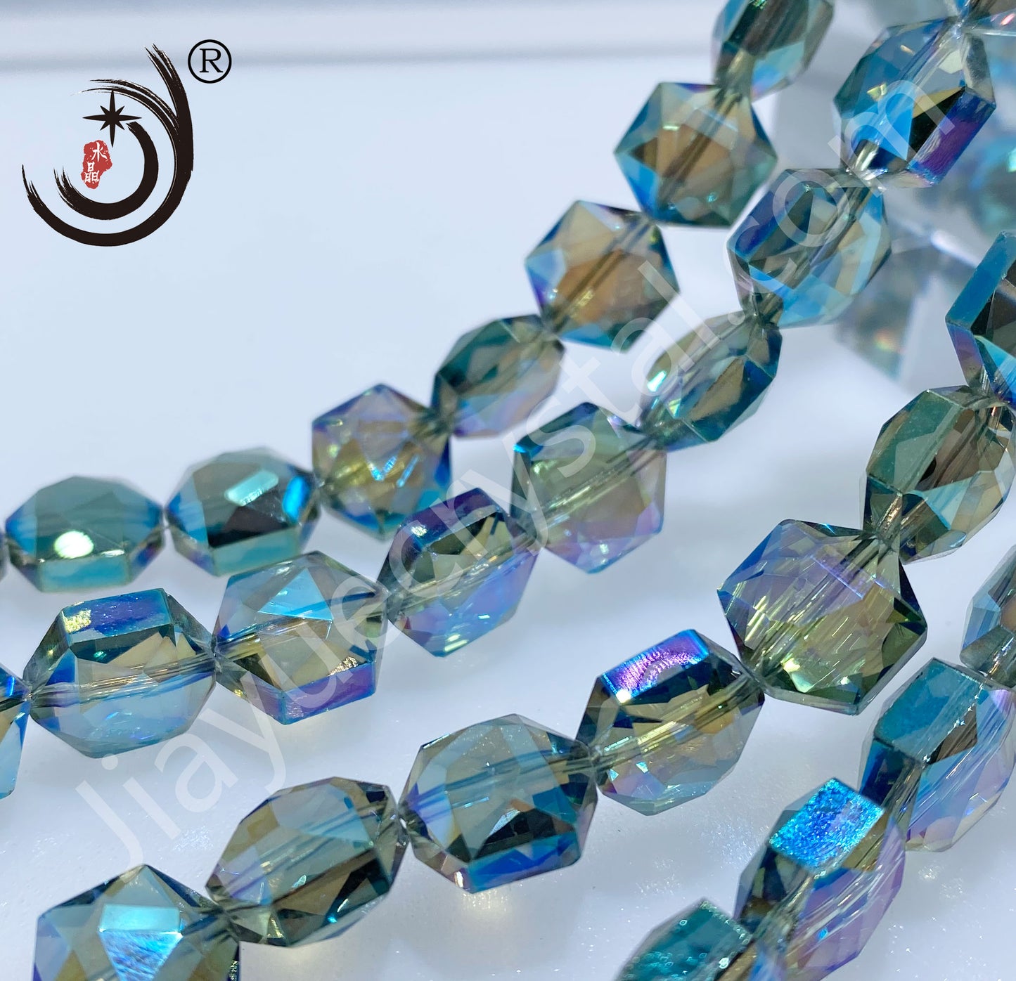 12MM Hexagonal Shape Crystal Glass Beads Whole Sale For DIY Jewelry (50066)