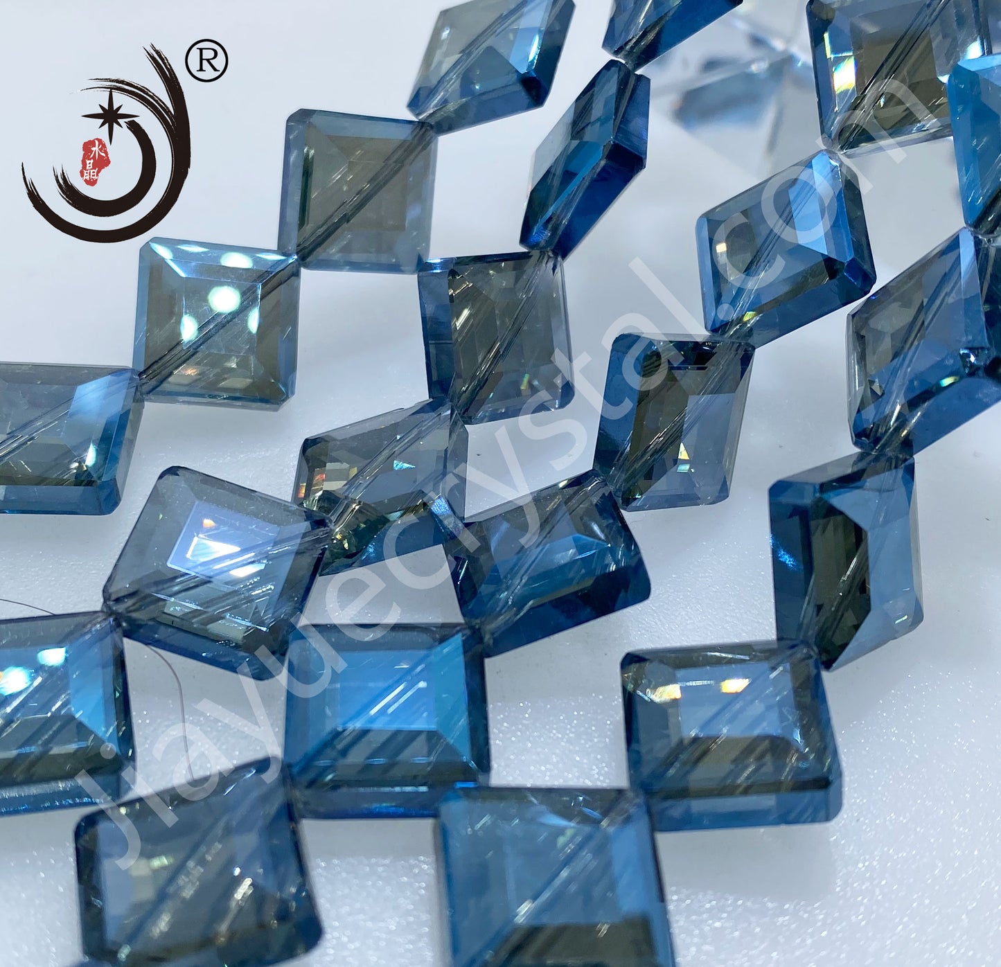 14MM Diagonal Square Flat Beads Glass Crystal Beads Wholesale For DIY Jewelry (10038)