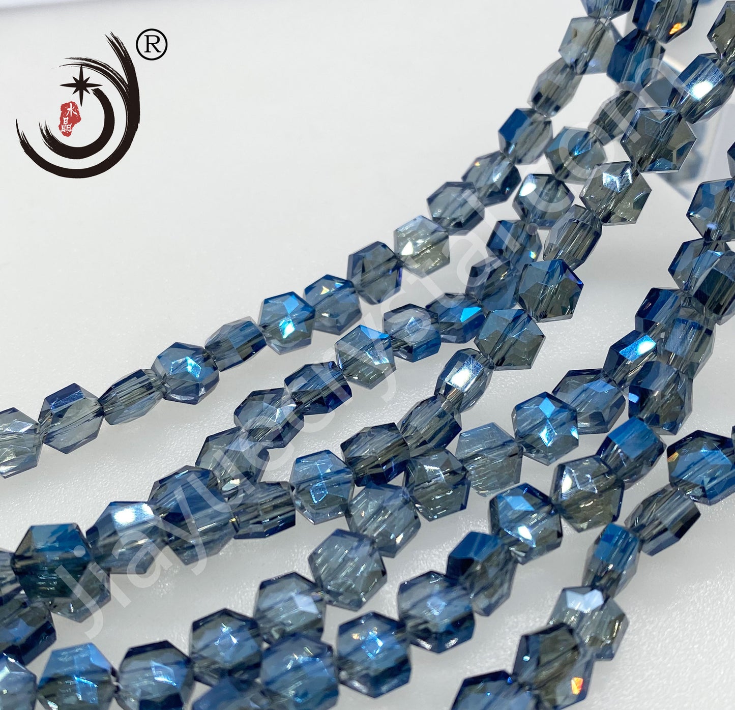 6MM/8MM Hexagonal Shape Crystal Glass Beads Whole Sale For DIY Jewelry (10147)