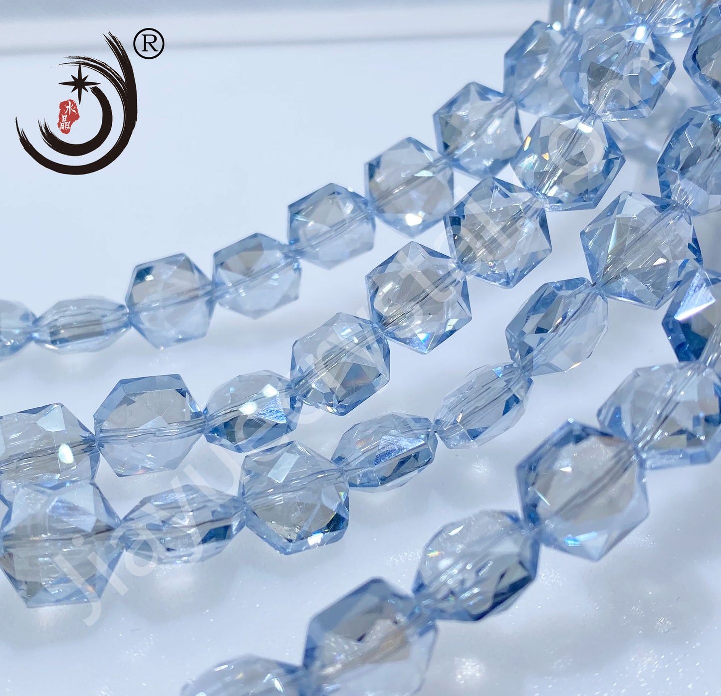 12MM Hexagonal Shape Crystal Glass Beads Whole Sale For DIY Jewelry (50066)