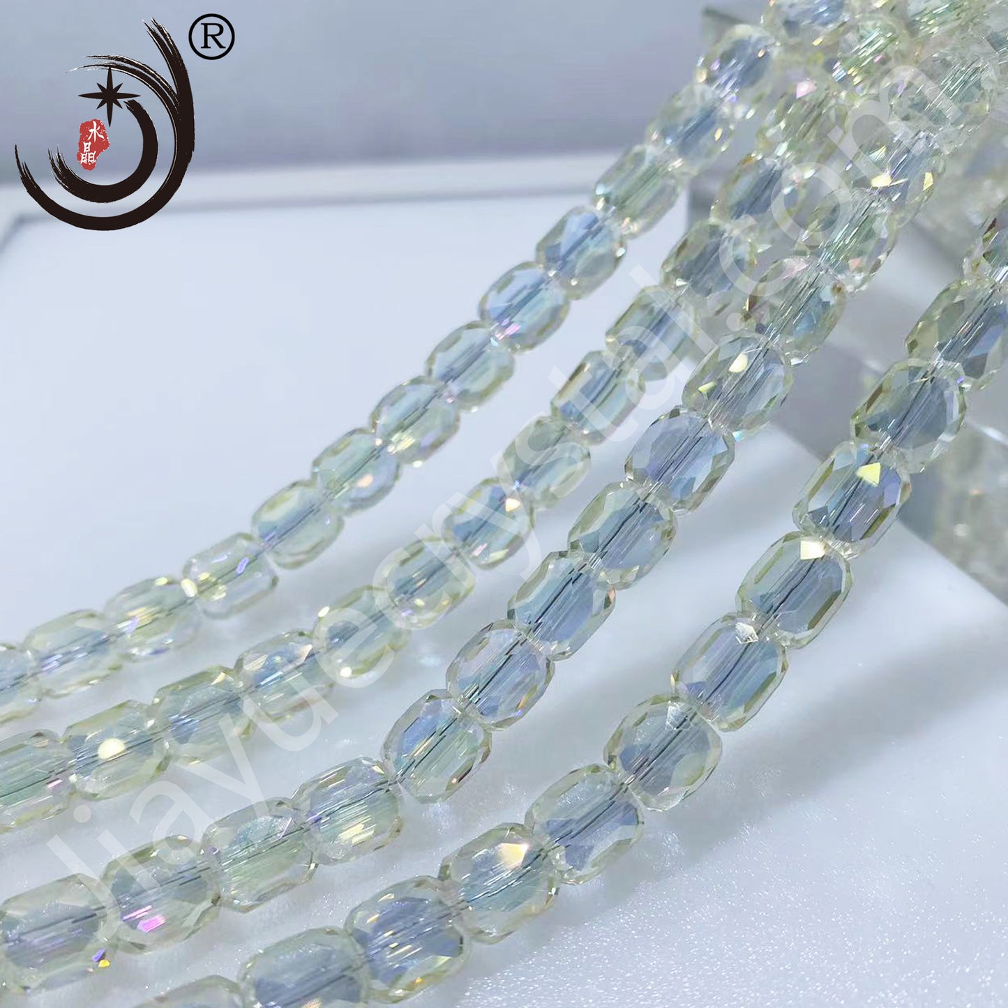 8MM Cylinder Crystal Glass Beads Whole Sale For Jewelry (10138)