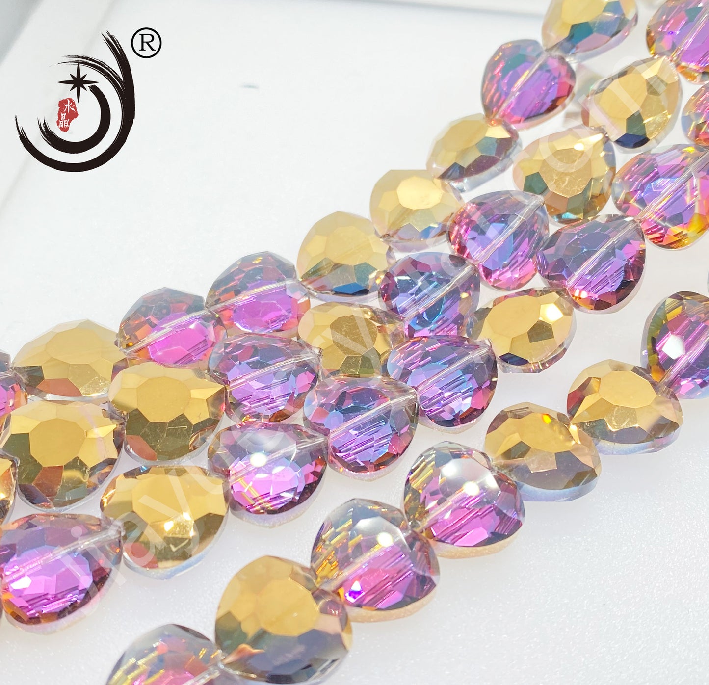 16MM/32MM Faceted Heart Shape Glass Crystal Beads Wholesale For DIY Jewelry (19500)