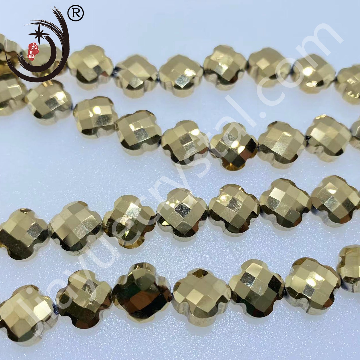 12MM Four-leaf Clover Shape Beads Crystal Glass Beads Wholesale For DIY Jewelry （10180）