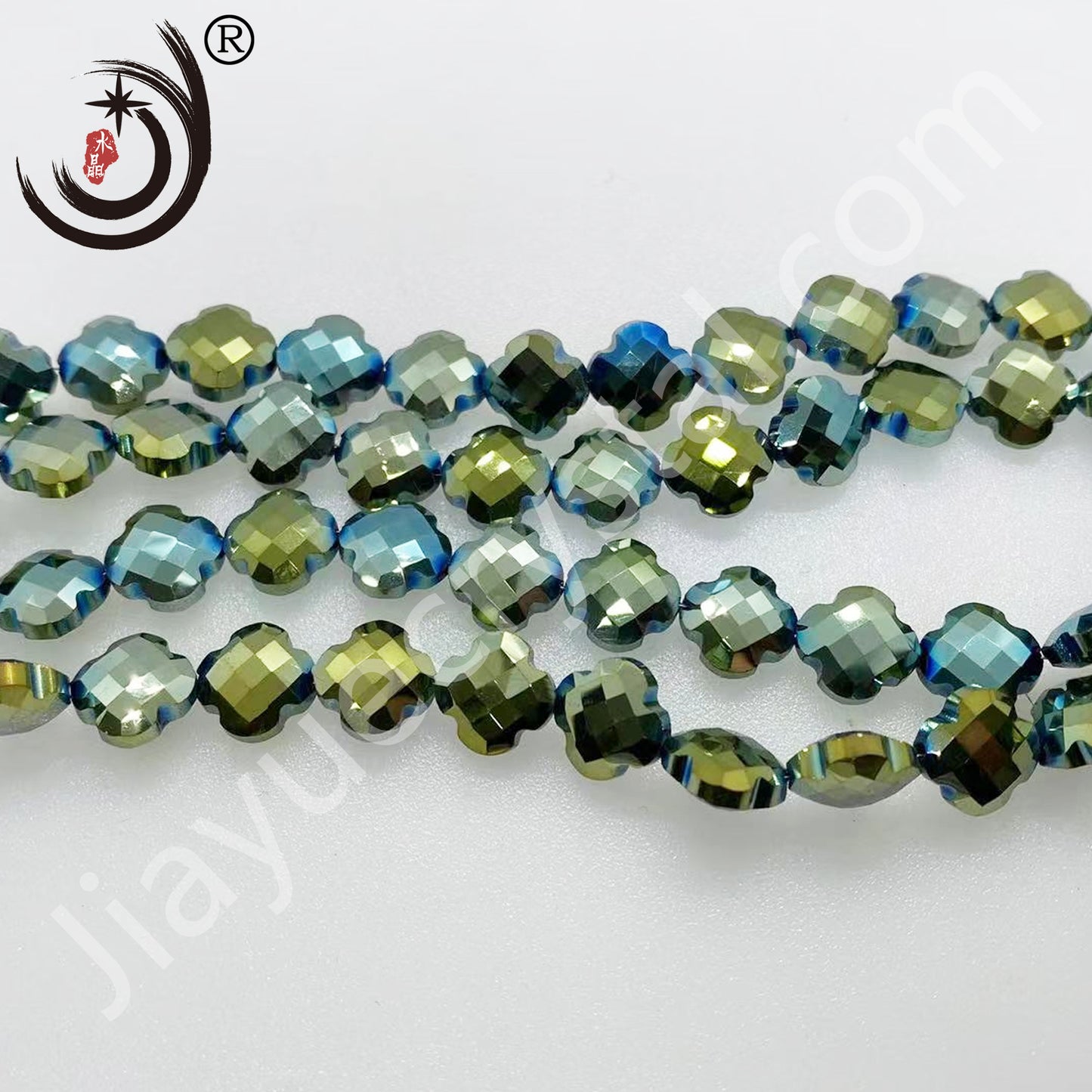 12MM Four-leaf Clover Shape Beads Crystal Glass Beads Wholesale For DIY Jewelry （10180）