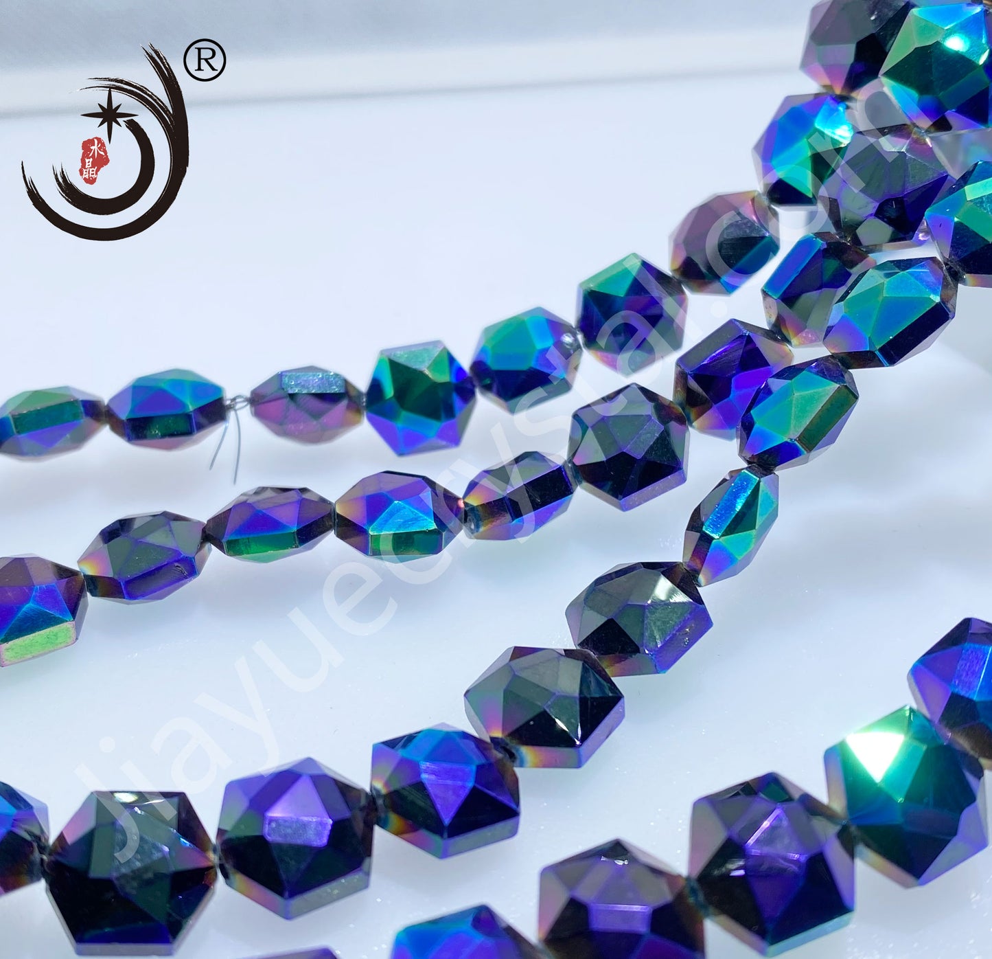 12MM Hexagonal Shape Crystal Glass Beads Whole Sale For DIY Jewelry (50066)