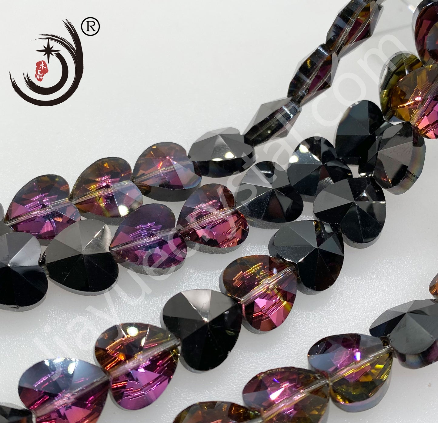 14MM Heart Shape Crystal Glass Beads Whole Sale For DIY Jewelry (50022)