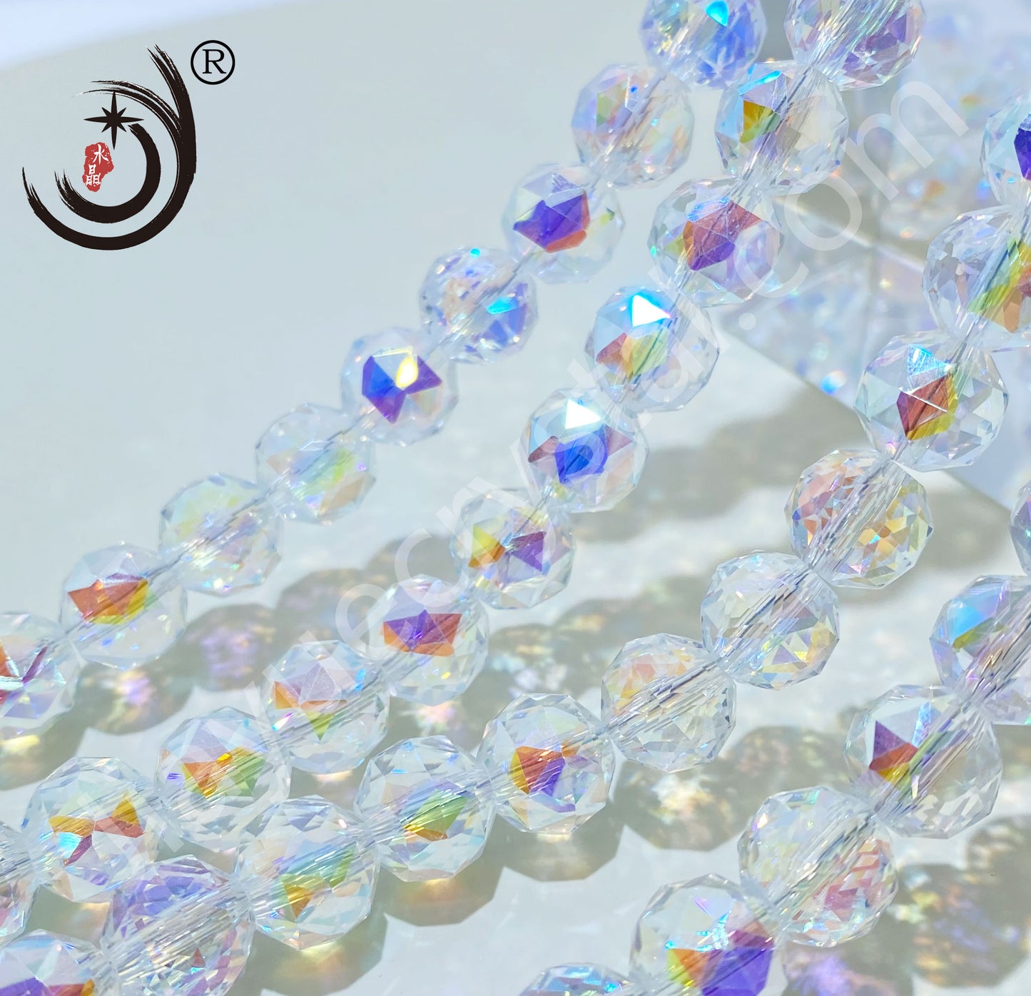 8MM Flower Ball  Beads Glass Crystal  Beads Wholesale For DIY Jewelry （10162）