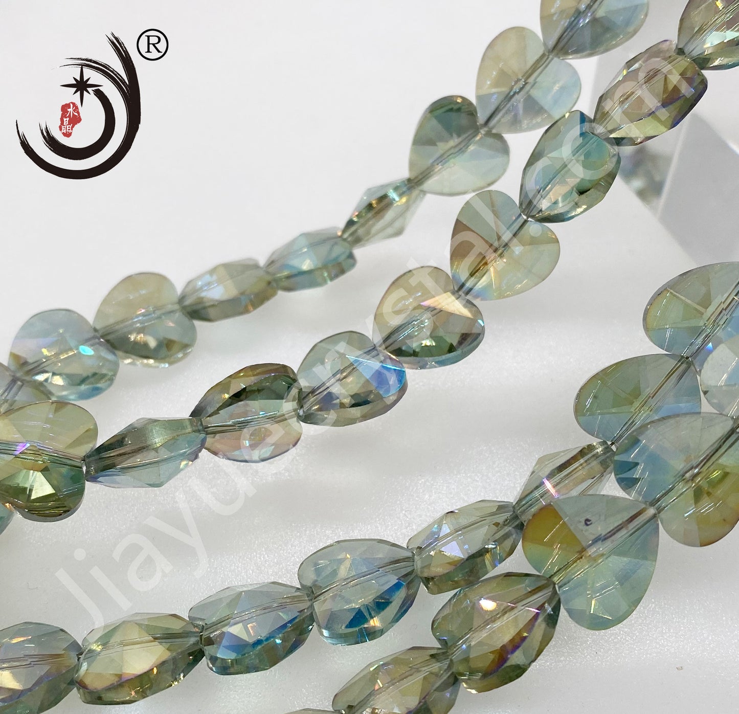 14MM Heart Shape Crystal Glass Beads Whole Sale For DIY Jewelry (50022)