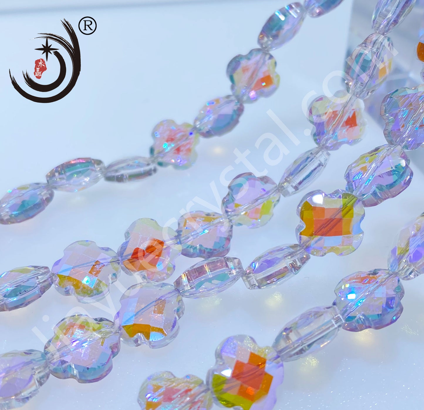 12MM Four-leaf Clover Shape Beads Crystal Glass Beads Wholesale For DIY Jewelry （10180）