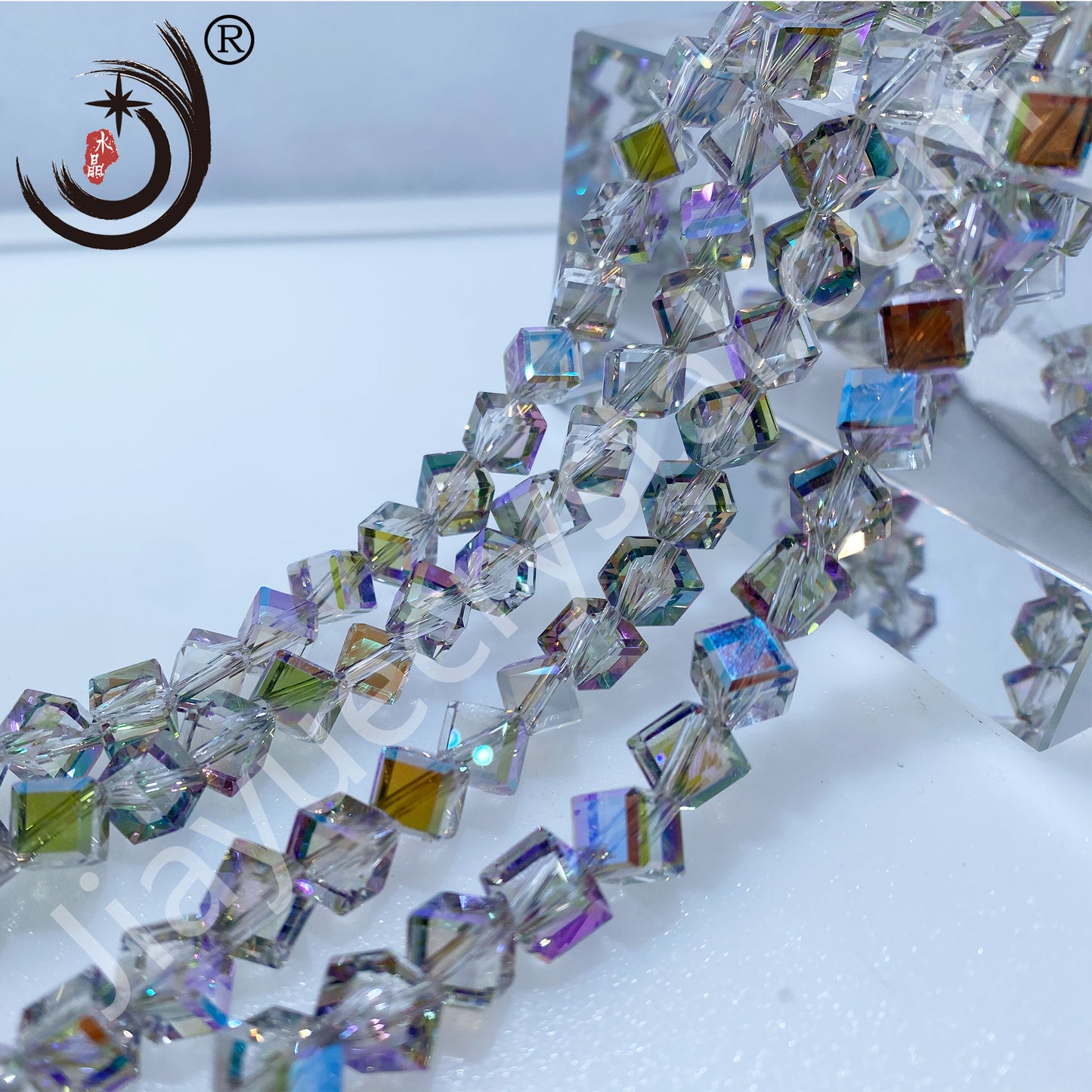 8MM Diagonal square Beads Glass Crystal Beads Wholesale For DIY Jewelry （10036）