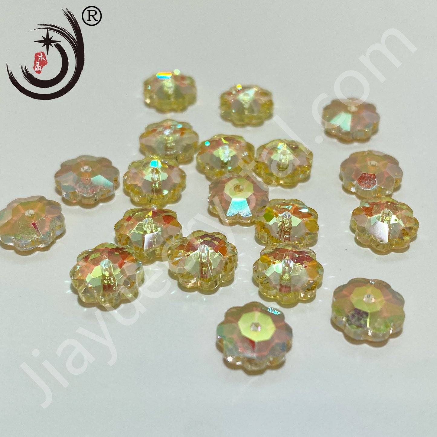 8MM Plum Blossom Middle Hole Glass Crystal Beads Wholesale For DIY Jewelry (40033)