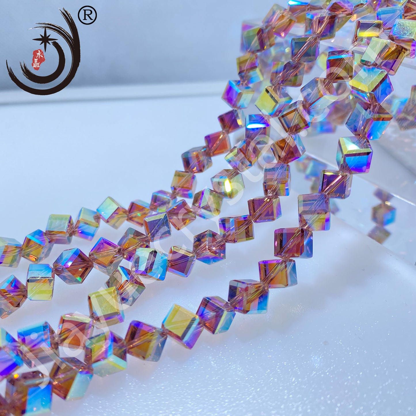 8MM Diagonal square Beads Glass Crystal Beads Wholesale For DIY Jewelry （10036）