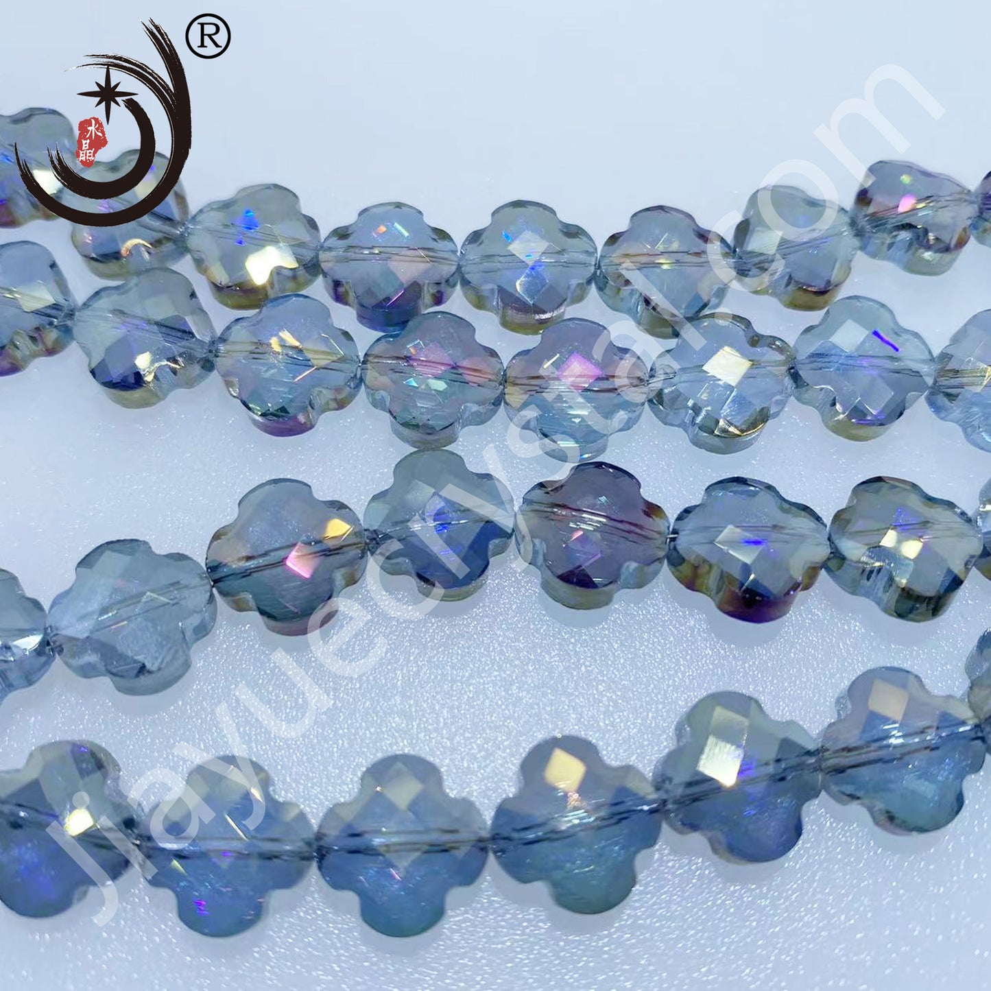 12MM Four-leaf Clover Shape Beads Crystal Glass Beads Wholesale For DIY Jewelry （10180）