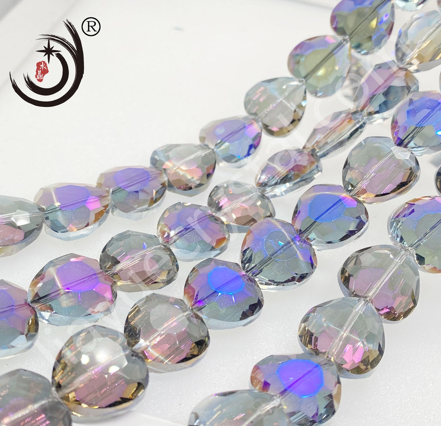 16MM/32MM Faceted Heart Shape Glass Crystal Beads Wholesale For DIY Jewelry (19500)