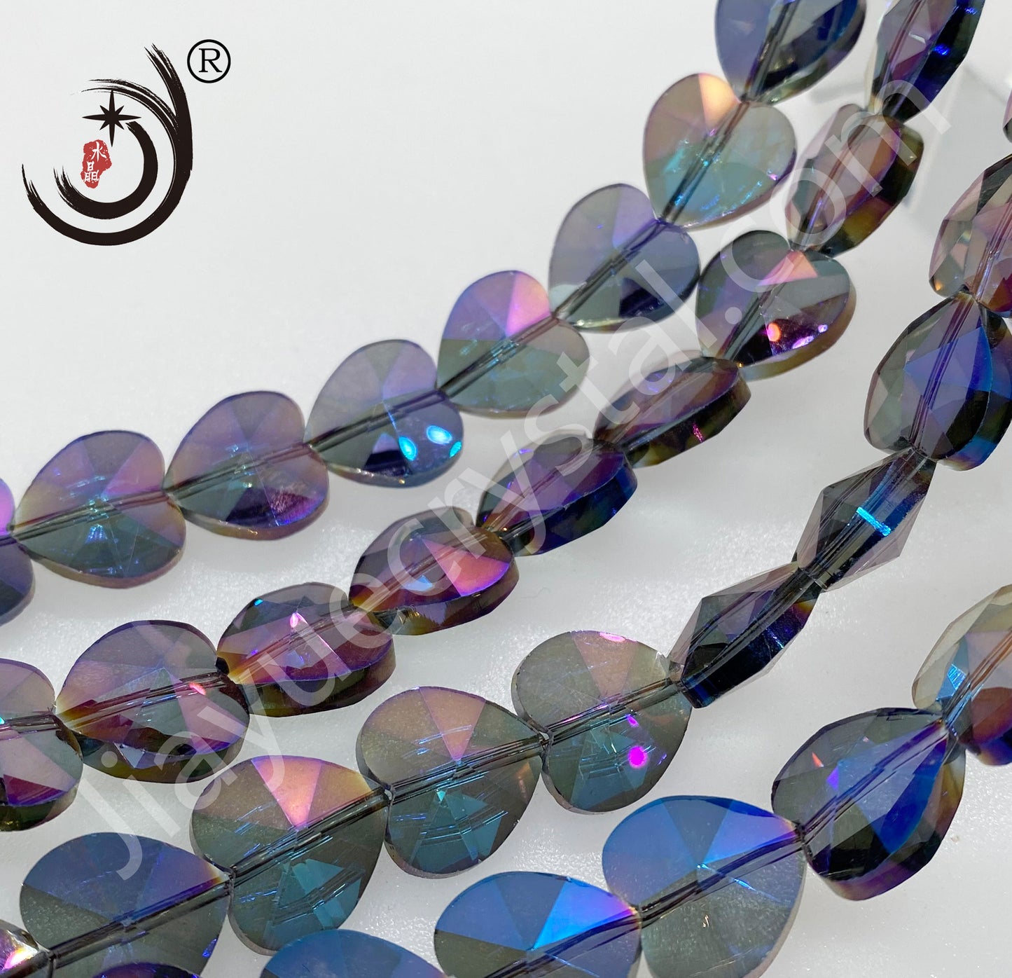 14MM Heart Shape Crystal Glass Beads Whole Sale For DIY Jewelry (50022)