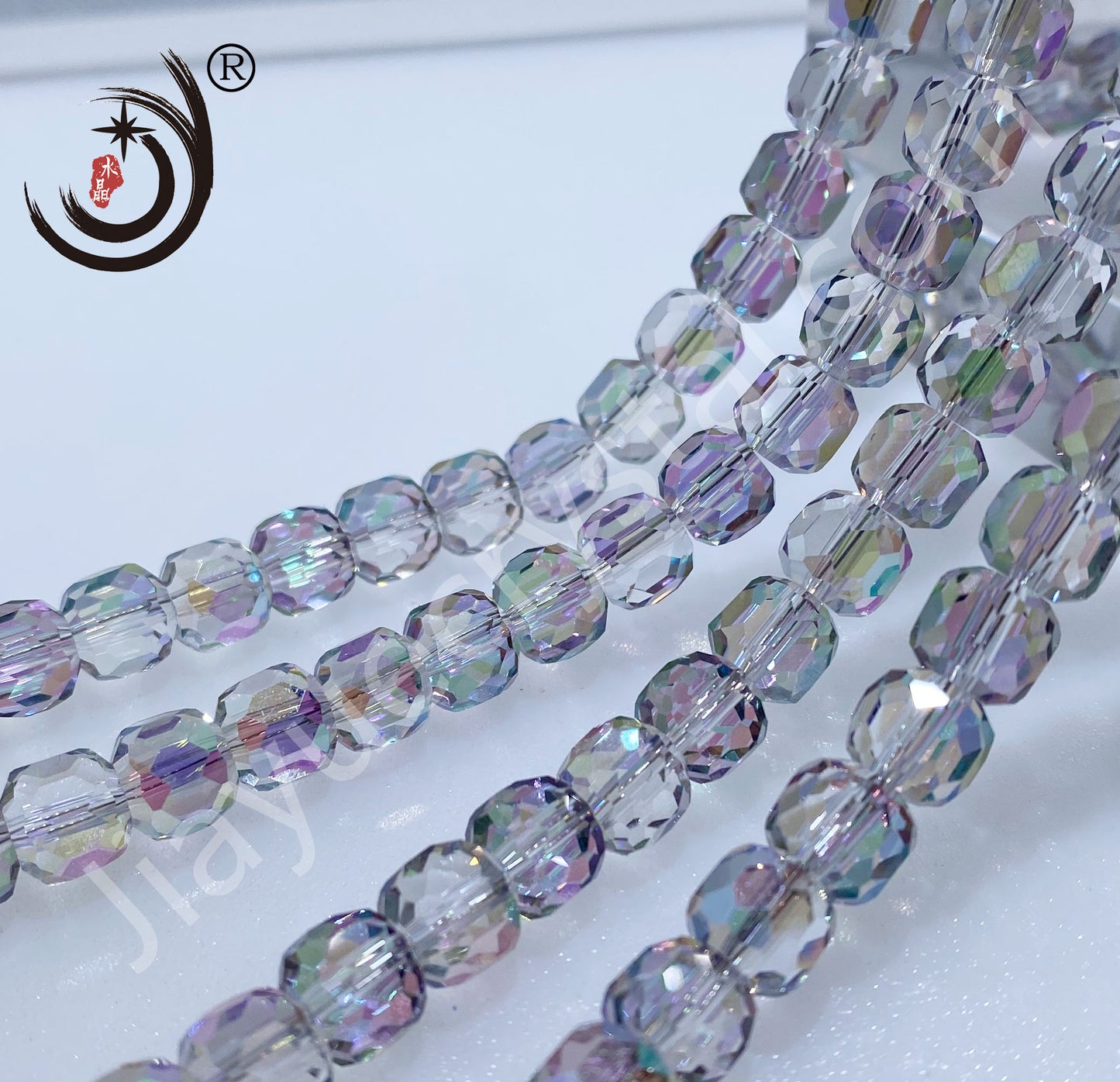 8MM Cylinder Crystal Glass Beads Whole Sale For Jewelry (10138)