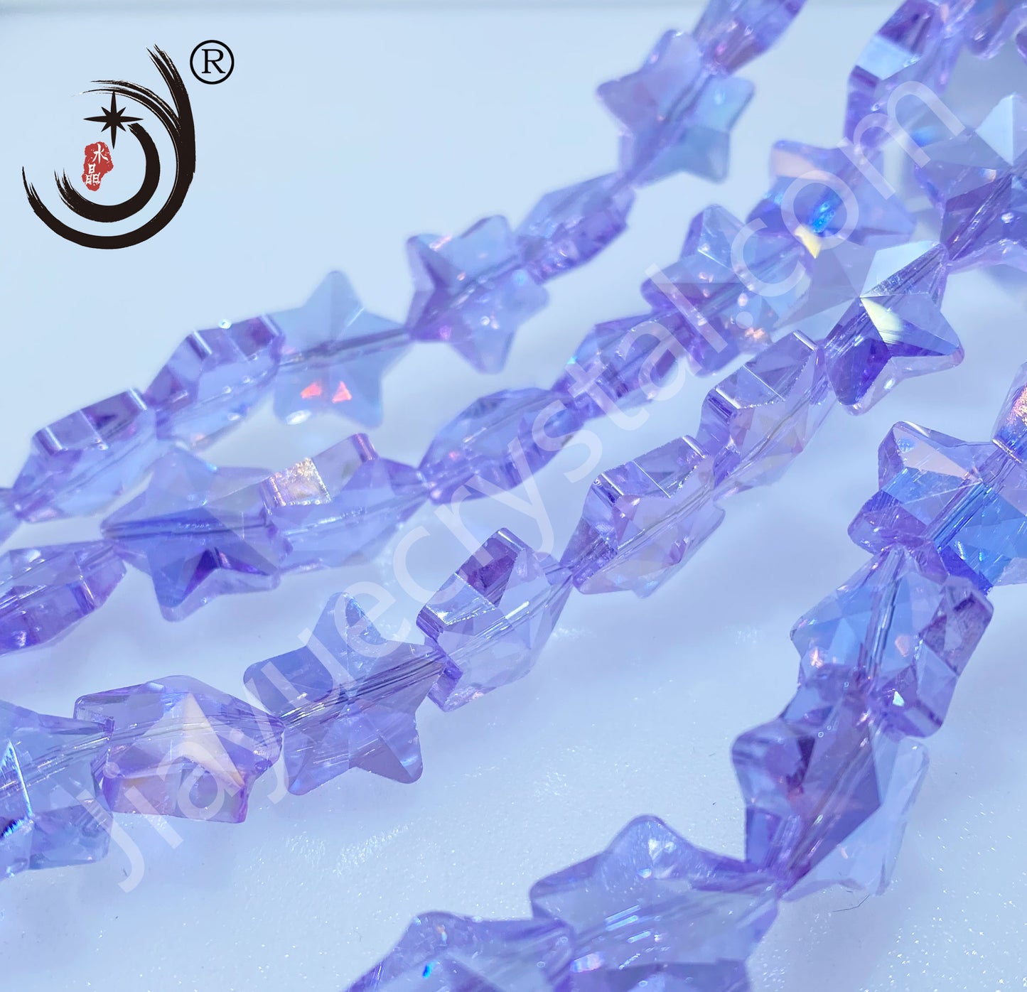 14MM Cross Hole Star Shape Crystal Glass Beads Whole Sale For DIY Jewelry (50058)